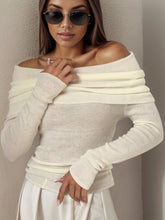 Load image into Gallery viewer, Off-Shoulder Long Sleeve Sweater