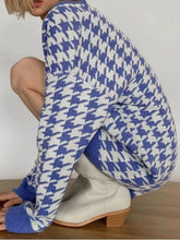 Load image into Gallery viewer, Houndstooth Button Up Long Sleeve Cardigan