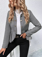 Load image into Gallery viewer, Ruffle Hem Collared Blazer