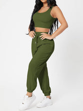Load image into Gallery viewer, Wide Strap Top and Drawstring Joggers Set