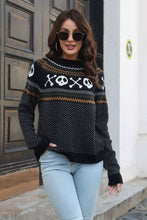 Load image into Gallery viewer, Ribbed Round Neck Long Sleeve Pullover Sweater