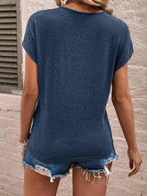 Load image into Gallery viewer, Full Size Lace Detail V-Neck Short Sleeve T-Shirt