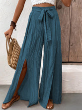 Load image into Gallery viewer, Tied Slit Wide Leg Pants