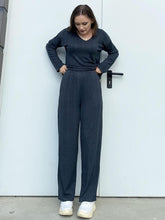 Load image into Gallery viewer, V-Neck Long Sleeve Top and Pants Set