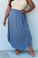 Load image into Gallery viewer, Doublju Comfort Princess Full Size High Waist Scoop Hem Maxi Skirt in Charcoal