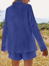 Load image into Gallery viewer, Texture Button Up Shirt and Shorts Set