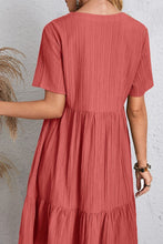 Load image into Gallery viewer, Full Size Ruched V-Neck Short Sleeve Dress
