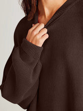 Load image into Gallery viewer, Double Take Side Slit Round Neck Long Sleeve Sweater