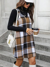 Load image into Gallery viewer, Plaid V-Neck Wide Strap Dress