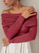 Load image into Gallery viewer, Off-Shoulder Long Sleeve Sweater
