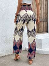Load image into Gallery viewer, Printed Smocked High Waist Pants