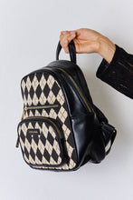 Load image into Gallery viewer, David Jones Argyle Pattern PU Leather Backpack