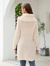 Load image into Gallery viewer, Turtleneck Waffle-Knit Slit Sweater Dress