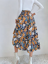 Load image into Gallery viewer, Printed Ruffle Hem Midi Skirt