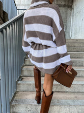 Load image into Gallery viewer, Striped Turtleneck Sweater Dress