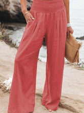Load image into Gallery viewer, Full Size Smocked Waist Wide Leg Pants