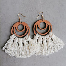 Load image into Gallery viewer, Tassel Detail Geometric Earrings