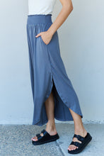 Load image into Gallery viewer, Doublju Comfort Princess Full Size High Waist Scoop Hem Maxi Skirt in Charcoal