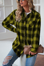Load image into Gallery viewer, Plaid Button Up Dropped Shoulder Outerwear