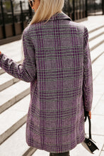 Load image into Gallery viewer, Plaid Lapel Collar Longline Blazer