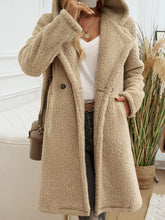 Load image into Gallery viewer, Devine Pocketed Long Sleeve Hooded Teddy Coat