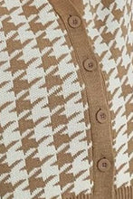 Load image into Gallery viewer, Houndstooth Button Up Long Sleeve Cardigan