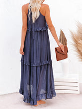 Load image into Gallery viewer, Ruffled Sleeveless Maxi Dress with Pockets