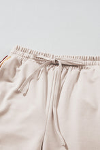 Load image into Gallery viewer, Striped Round Neck Sweatshirt and Drawstring Joggers Set