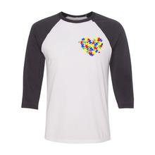 Load image into Gallery viewer, Autism Heart Unisex Raglan T-Shirt