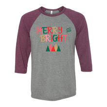 Load image into Gallery viewer, Merry & Bright Unisex Raglan T-Shirt