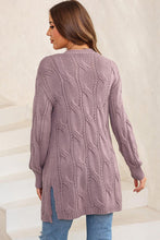 Load image into Gallery viewer, Cable-Knit Dropped Shoulder Cardigan
