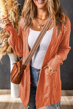 Load image into Gallery viewer, Cable-Knit Dropped Shoulder Cardigan