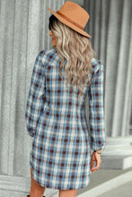 Load image into Gallery viewer, Plaid Tie Front Mini Shirt Dress