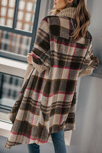 Load image into Gallery viewer, Plaid Open Front Long Sleeve Cardigan