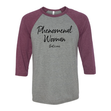 Load image into Gallery viewer, Phenomenal Woman Unisex Raglan T-Shirt