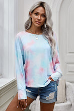 Load image into Gallery viewer, Tie-Dye Boat Neck Batwing Sleeve Tee