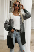 Load image into Gallery viewer, Color Block Chunky Knit Sweater Cardigan