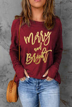 Load image into Gallery viewer, MERRY AND BRIGHT Graphic Long Sleeve T-Shirt