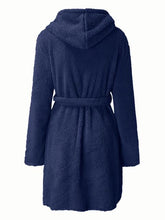 Load image into Gallery viewer, Tie Waist Hooded Robe