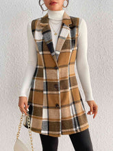 Load image into Gallery viewer, Plaid Lapel Collar Vest