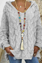 Load image into Gallery viewer, Cable-Knit Hooded Sweater