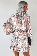 Load image into Gallery viewer, Floral Lantern Sleeves Tunic Dress