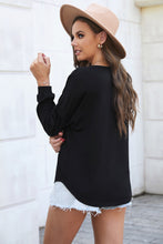 Load image into Gallery viewer, Button Detail Curved Hem Top