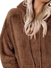 Load image into Gallery viewer, Drawstring Teddy Hoodie with Pocket