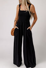 Load image into Gallery viewer, Smocked Square Neck Wide Leg Jumpsuit with Pockets