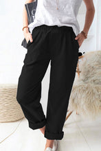 Load image into Gallery viewer, Paperbag Waist Pull-On Pants with Pockets