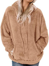 Load image into Gallery viewer, Drawstring Teddy Hoodie with Pocket