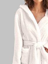 Load image into Gallery viewer, Tie Waist Hooded Robe