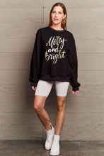 Load image into Gallery viewer, Simply Love Full Size MERRY AND BRIGHT Graphic Sweatshirt