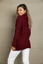Load image into Gallery viewer, Woven Right Horizontal Ribbing Turtleneck Tunic Sweater